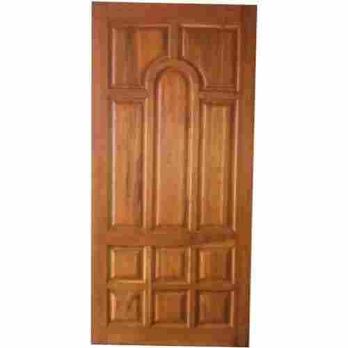 Easy To Install Brown Solid Panel Teak Wooden Door