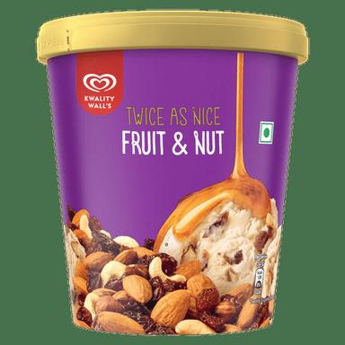 Ice Cream Fruit And Crunchy Nut Frozen Dessert With Sweet Delicious Taste
