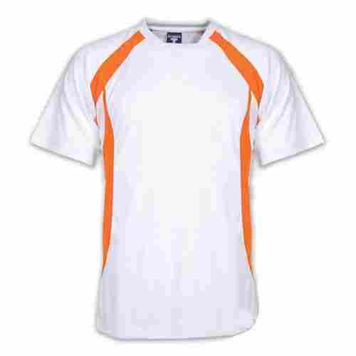 Polyester Fabric Half Sleeves Round Neck Regular Fit Sport T- Shirts