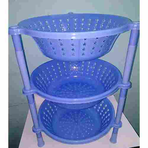 Multi Compartment Round Shape Plastic Basket For Vegetables And Fruits