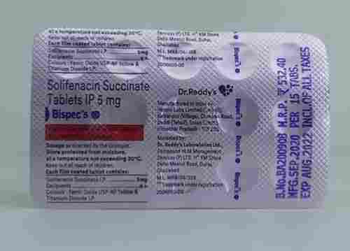 Solifenacin Succinate 5mg Tablets, Pack of 15 Tablets Strips