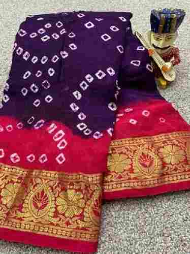 6.3 Meter Length Casual Wear Maroon And Purple Shade Cotton Saree