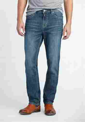 Stylish And Sturdy Design Slim Fit Mid-Rise Distressed Denim Fabric Men'S Blue Jeans
