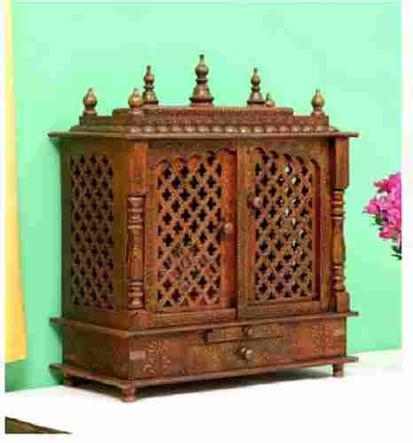 Stylish Antique And Standard Brown Double Door Wooden Pooja Mandir