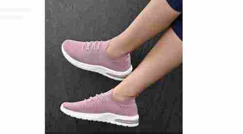 Pink And White Light Weight And Breathable Stylish Women Sport Running Shoes