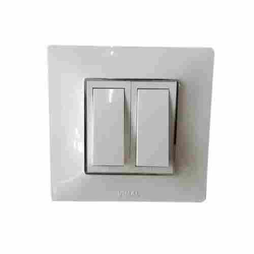 16 A Polycarbonate White Electrical Two Switch Board