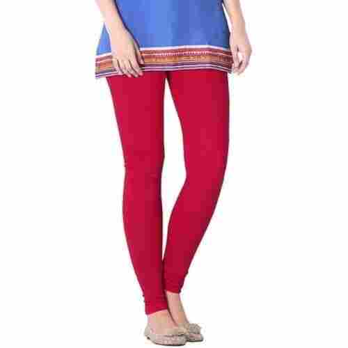Casual Wear Red Cotton Leggings