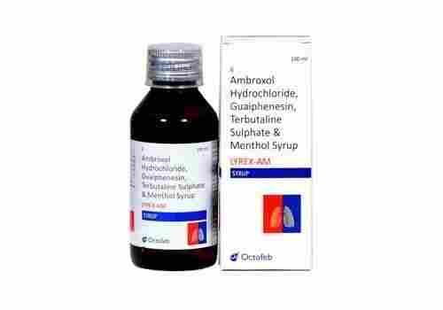  Ambroxol, Hydrochloride, Guaiphenesin Terbutaline Sulphate And Menthol Syrup