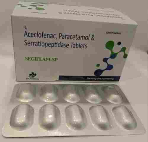 Aceclofenac Paracetamol And Serratiopeptidase Tablets, Pack Of 10 X 10 Tablets 