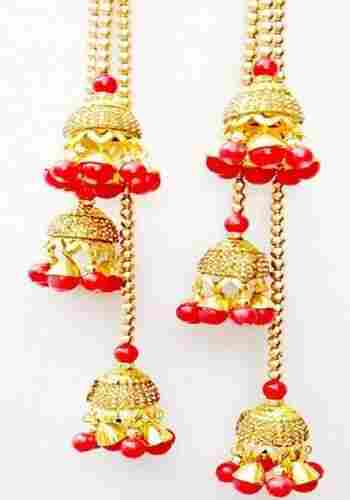 Beads Red And Golden Fancy Latkan For Suit
