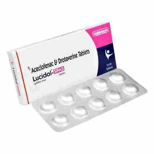 Lucidol-Spas Aceclofenac And Drotaverine Tablets Pack Of 1 X 10 Tablets