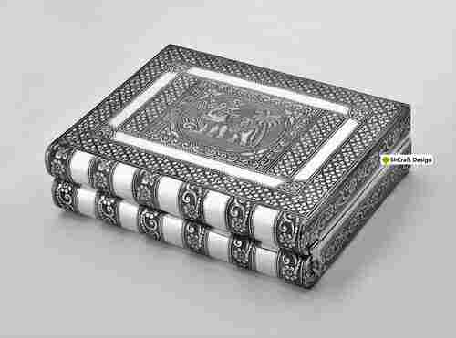 Crafted sweet box For Gifting With Silve Finish And Rectangular Shape