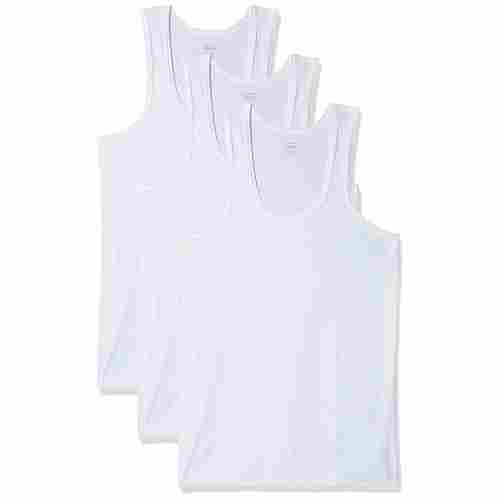 Hand Washable Mens White Lycra Cotton Vest