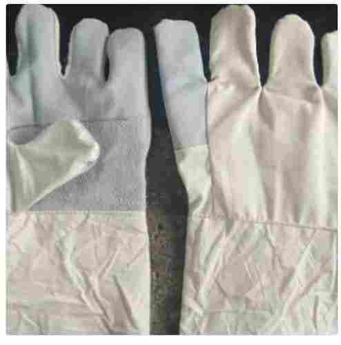 Sky Blue And White Chrome Finish Canvas Industrial Gloves