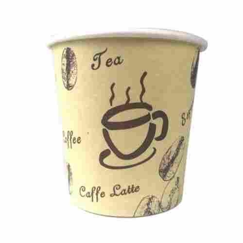 100 Ml Diameter Disposable Creamy And Black Printed Paper Cup 