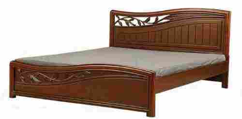 Long Durable Designer And Strong Solid Comfortable Brown Wooden Double Bed