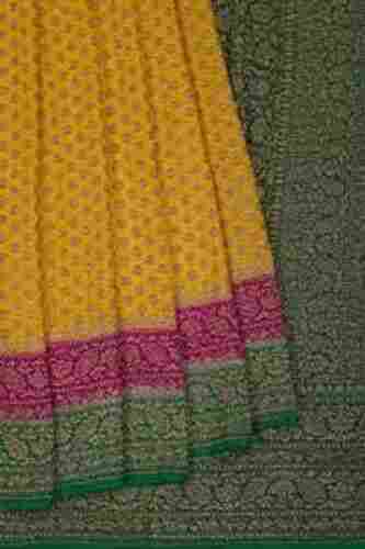 Multi Color Stylish Traditional Wear Big Border Zari Worked Ladies Banarasi Saree