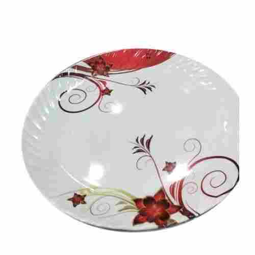 11 Inches Scratch Proof Shiny Finish Floral Printed Round Melamine Dinner Plate