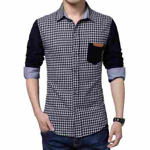 Mens Blue Printed Shirt For Party Wear
