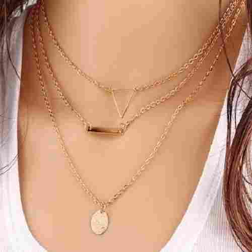 Skin Friendly Gold Plated Copper Alloy Designer Necklace