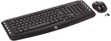 Black Rectangular Wireless Keyboard With Optical Mouse