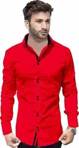 Breathable And Comfortable Full Sleeves Party Wear Straight Plain Shirt Men