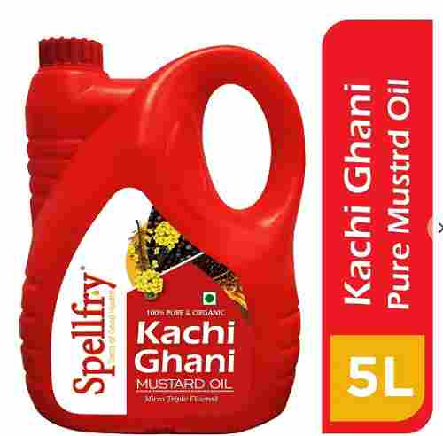 5 Liter 100 Percent Spellfry Kachi Ghani Mustard Oil For Cooking Use