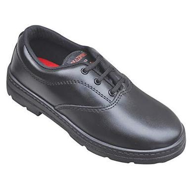 Boys Pvc Sole And Upper Rexine Black Plain School Shoes