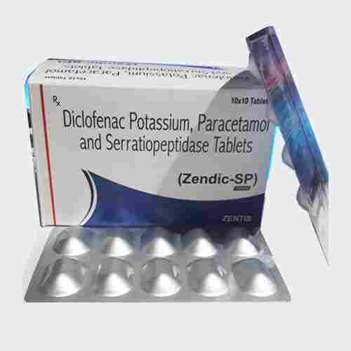 ZENDIC-SP Diclofenac Sodium, Paracetamol And Serratiopeptidase Tablets