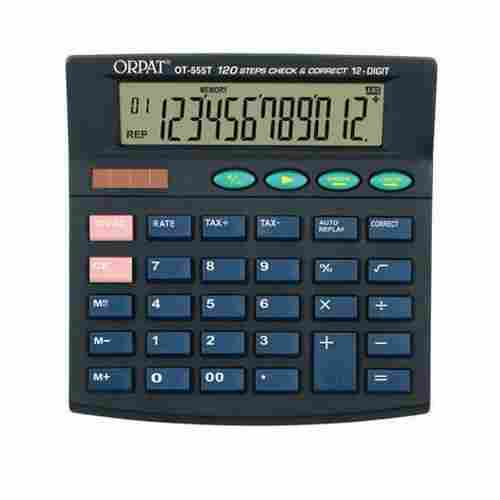 a  Plastic Solar Battery Orpat Black Office Calculator With LCD Display