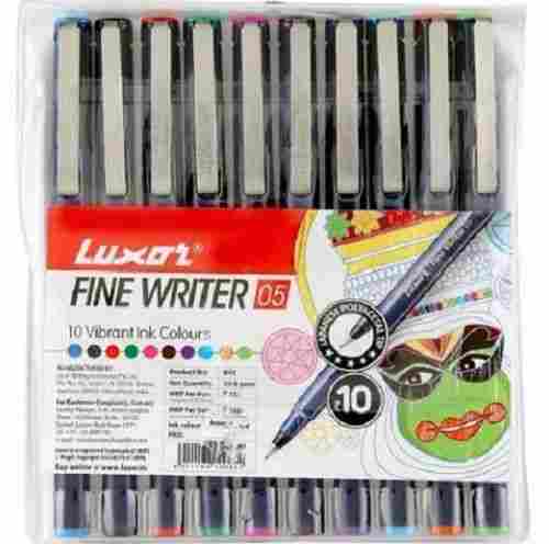 Pack Of 10 Pieces 0.5mm Tip Size Luxor Fine Writer 05 Colorful Ball Pen