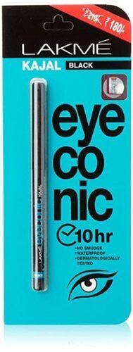 Stainless Steel Standard Quality Water Proof And Smudge Proof Black Lakme Eyeconic Kajal, 0.35 G