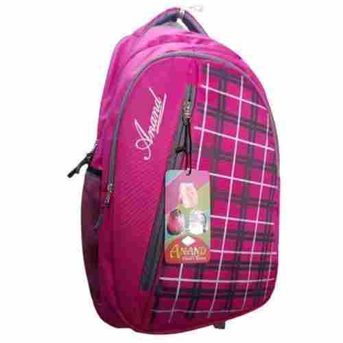 Kids Long Durable Adjustable Tear Resistance Pink Printed Polyester School Bag