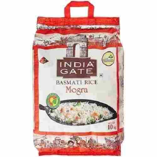Pack Of 10 Kg Commonly Cultivated Long Grain India Gate White Mogra Basmati Rice