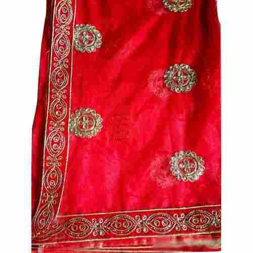 Hand Embroidered Red Dupatta For Woman