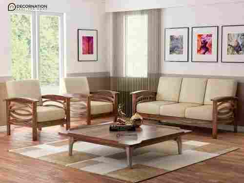 Living Room Wooden Sofa Set With 5 Seating Capacity