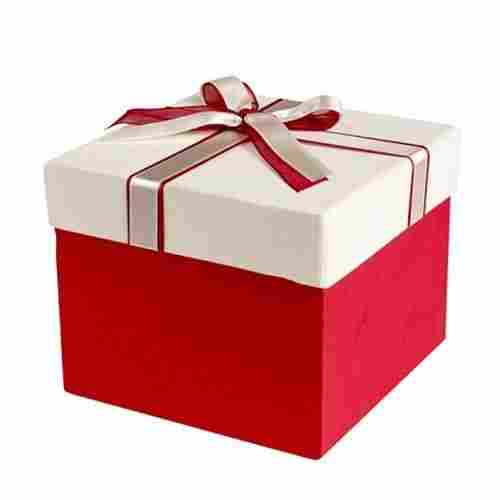 Square Shaped Plain Cardboard Paper Gift Packaging Box With Ribbon