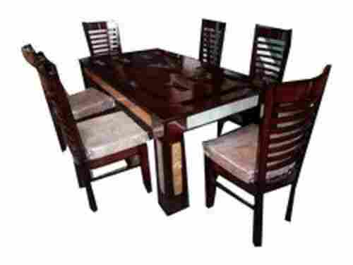 6 Seater Brown Wooden Dining Table Set Brown Colors 