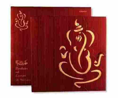 Light Weight Elegant Beautiful Square Red And Golden Designer Wedding Card