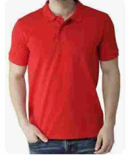 Mens T Shirt In Red Color And Cotton Fabric For Casual Wear Occasion