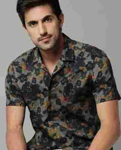 Short Sleeve With Standard Neckline Collar Stylish And Comfortable Printed Casual Wear Fancy Shirt 