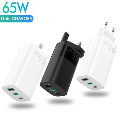Black and White Gan 65W Charger 7 with Fast Charger