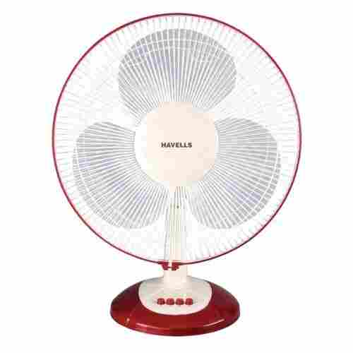 High Speed Finishes In White And Red Solid Foundation Table Fan