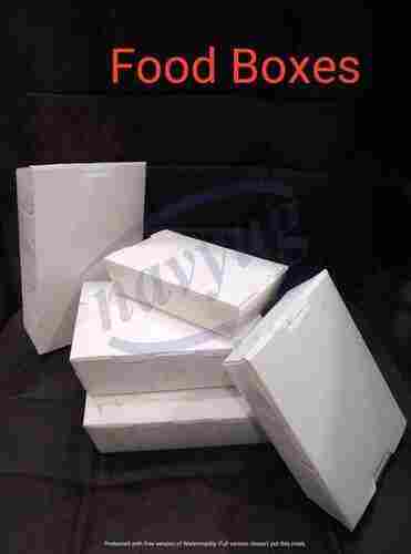 Plain Disposable White Paper Food Box