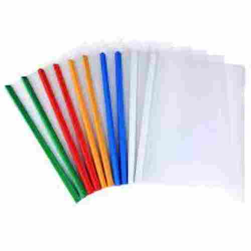  A4-Sized Transparent Sliding Bar Binder Multicolored Plastic Office File Folder 