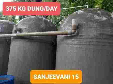 375 Kg Dung/Day 15 Cubic Meter/day Portable Biogas Plant