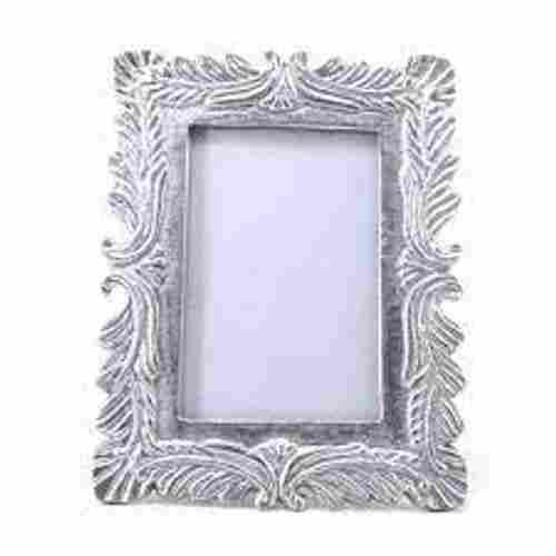 Antique Floral Carving Square Shaped Silver Metal Photo Frame