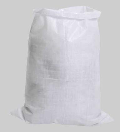 White 25kg Polypropylene Bag In Rectangular Shape And Plain Pattern