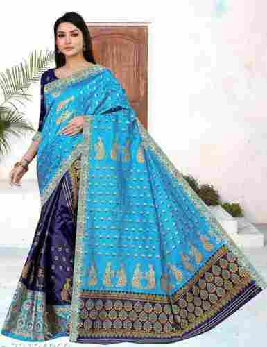 Casual Wear Printed Design Ladies Saree With Unstitched Blouse Piece