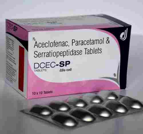 Aceclofenac Paracetamol Serratiopeptidase Tablets, 10X10 Tablets Alu Pack